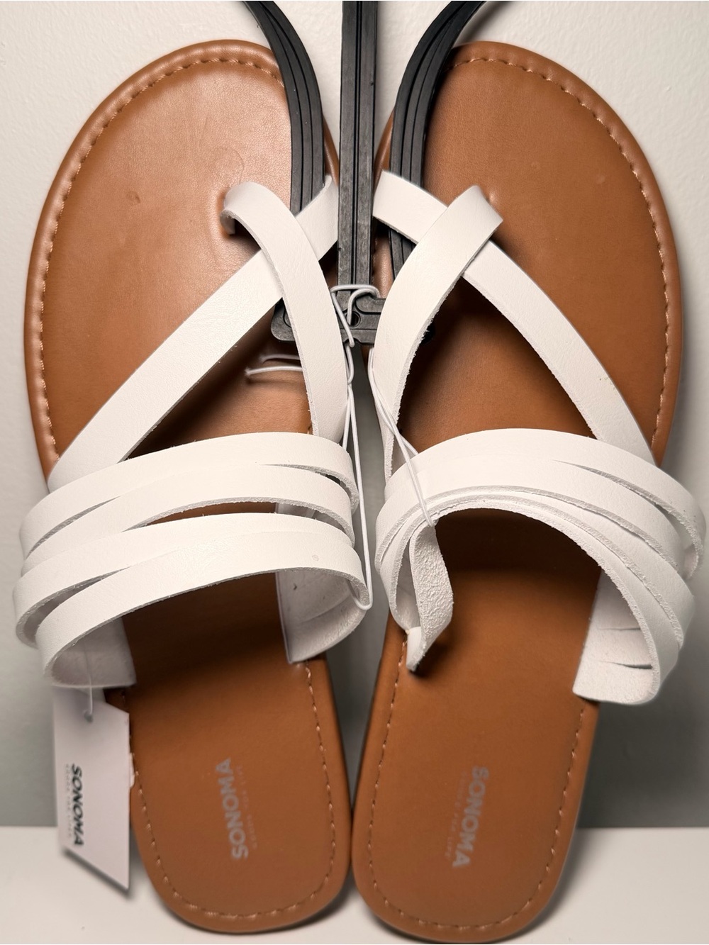 Sonoma White Multi-Strap Slide Sandals